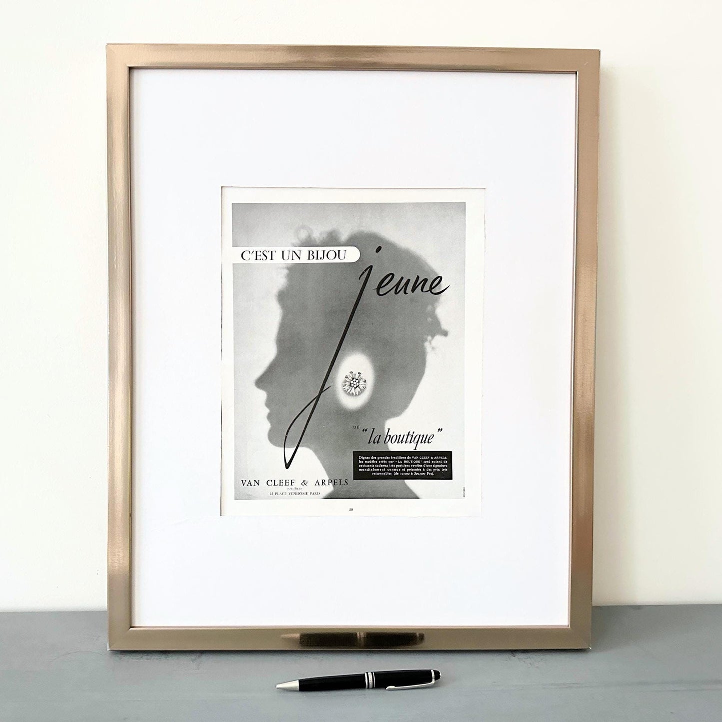 1950s Vintage Van Cleef Jewelry Ad Print: Authentic French Boheme Wall Art (10x13 inches)
