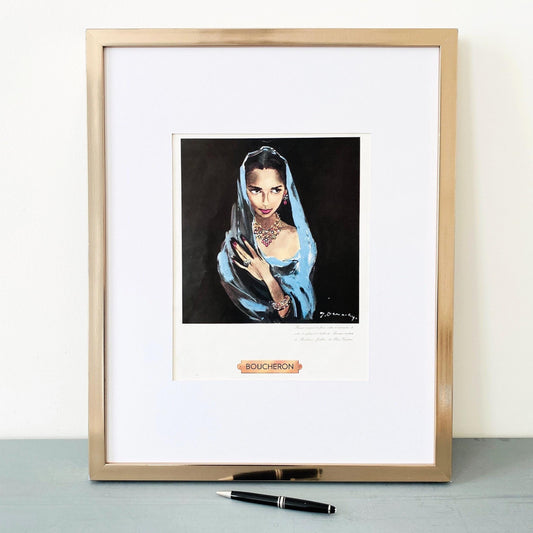 Vintage Boucheron Jewelry Ad: French Mid-Century Glam Decor