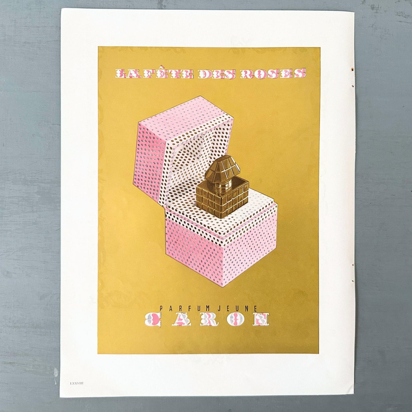 1950s Caron Perfume Ad: Vintage French Vogue Print, Parisian Wall Art
