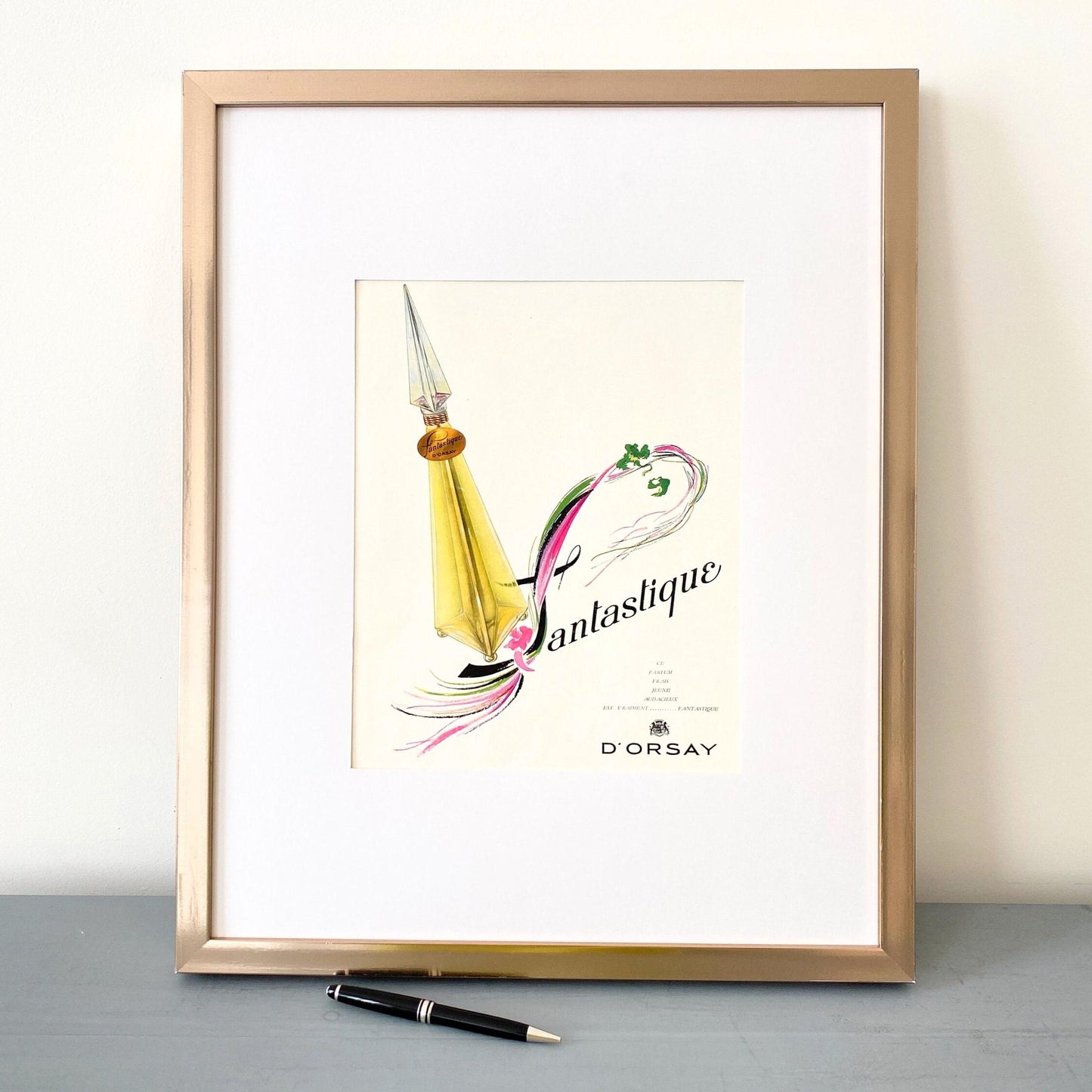 Vintage Perfume Ad Print: D'Orsay Bottle, Art Nouveau Paris Art