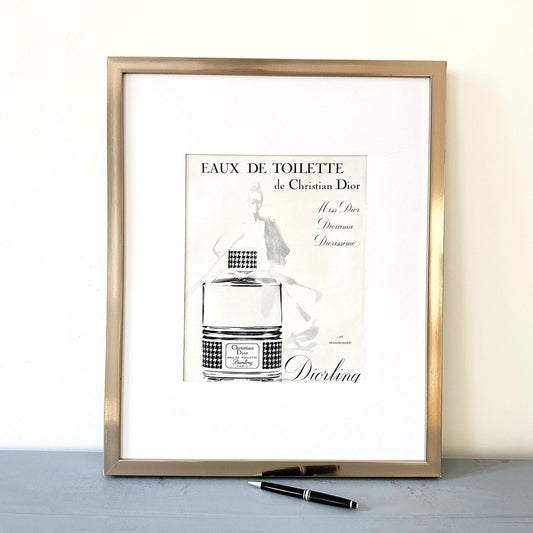 Original 1950s Vintage Dior Perfume Ad Poster: Parisian Woman Print by Rene Gruau
