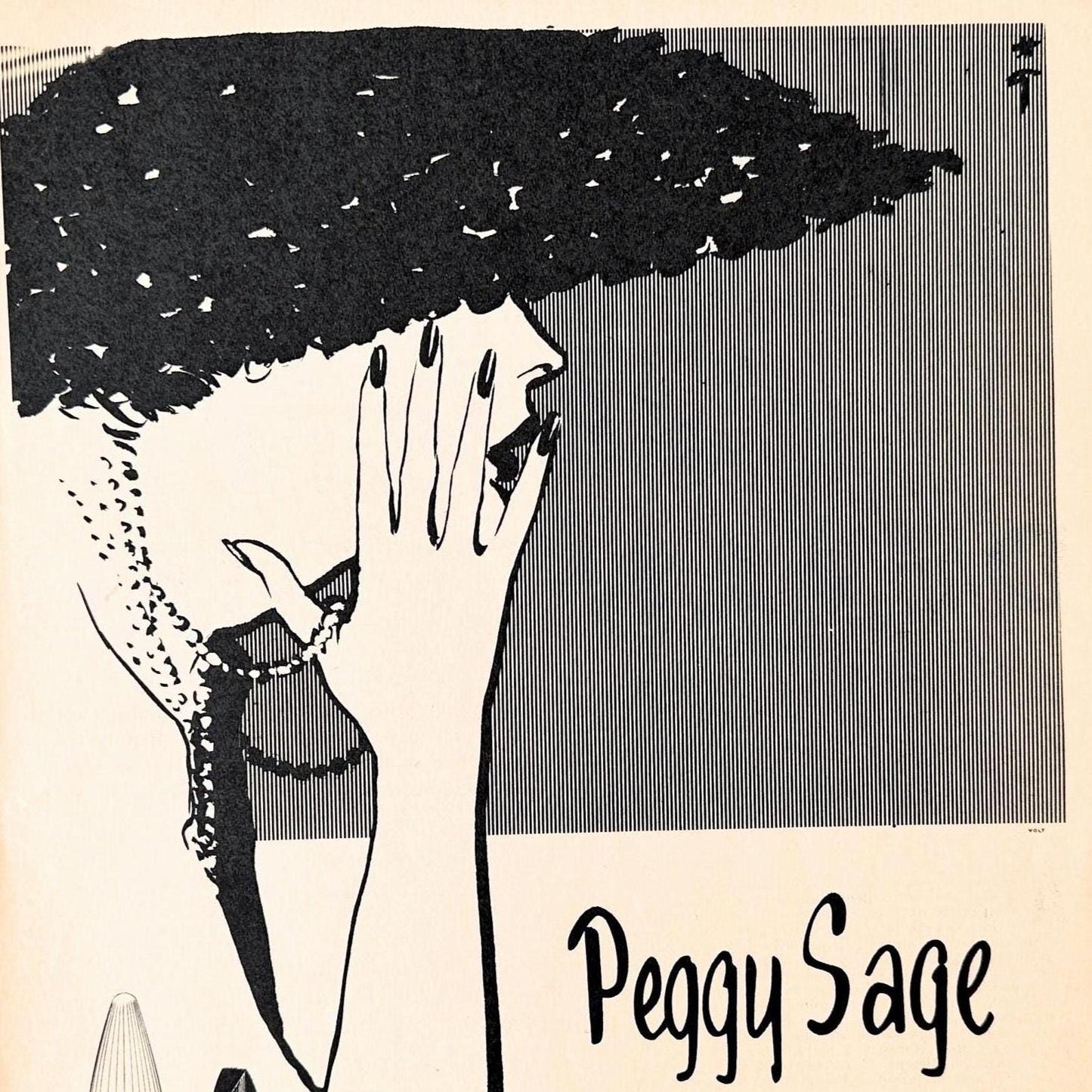 Rene Gruau Peggy Sage Lipstick Ad: 1950s French Fashion Poster