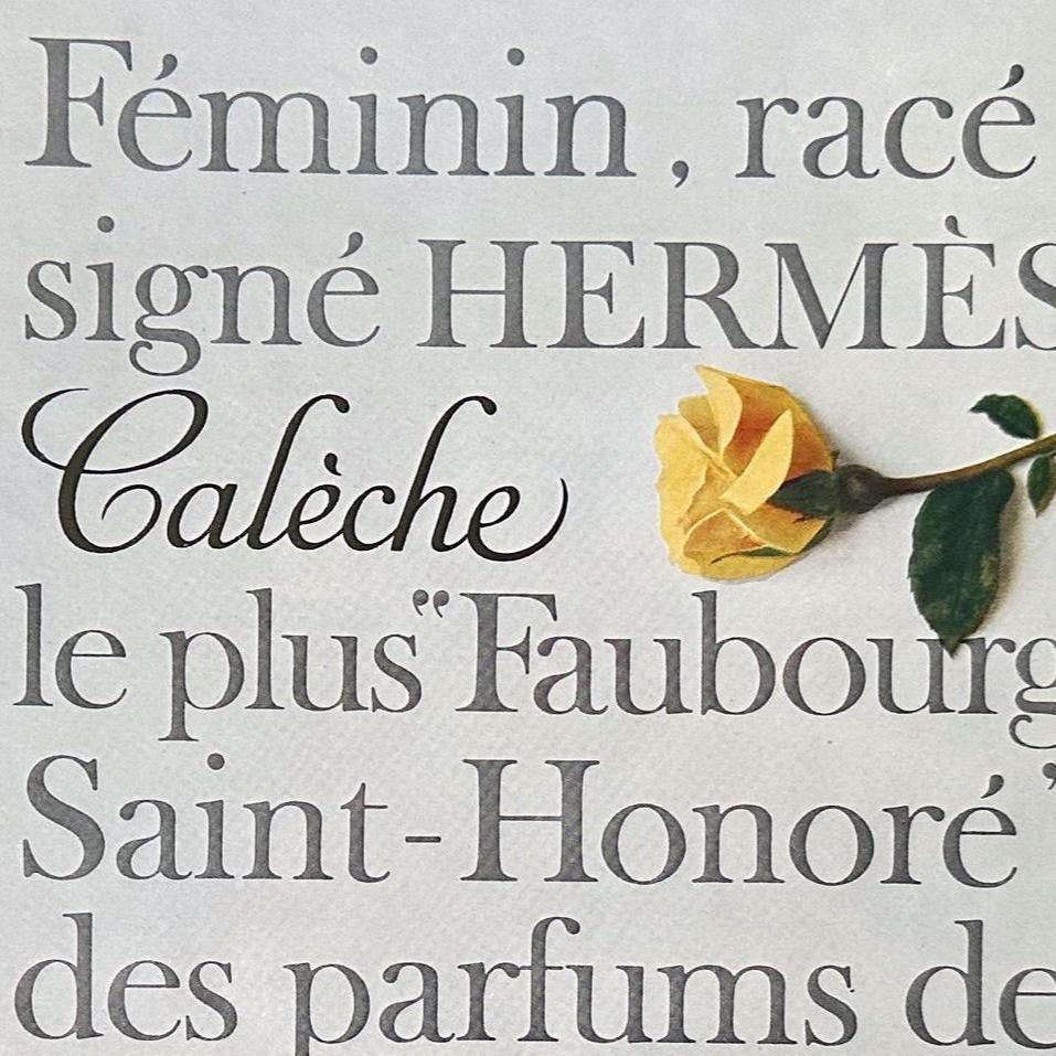 Original 1960s Vintage Hermes Ad Wall Art Print: Authentic French Perfume Poster