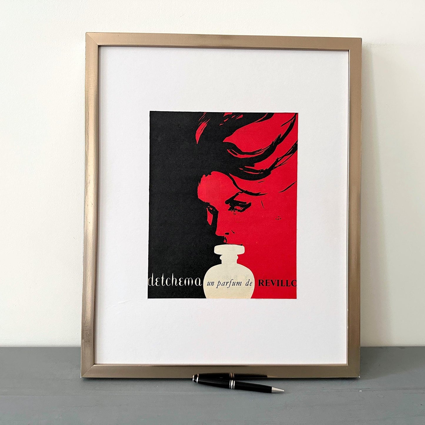 Rene Gruau Perfume Ad: 1960s Paris Style Glam Decor