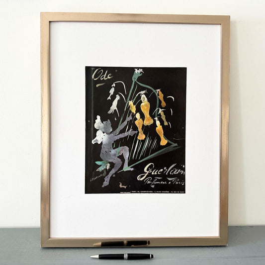 Vintage Guerlain Perfume Bottle Poster: Art Deco Parisian Glam Room Decor