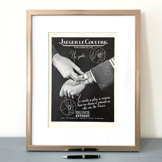 Authentic 1940s Vintage Jaeger Lecoultre Reverso Ad Print: Original Mid-Century Modern Poster