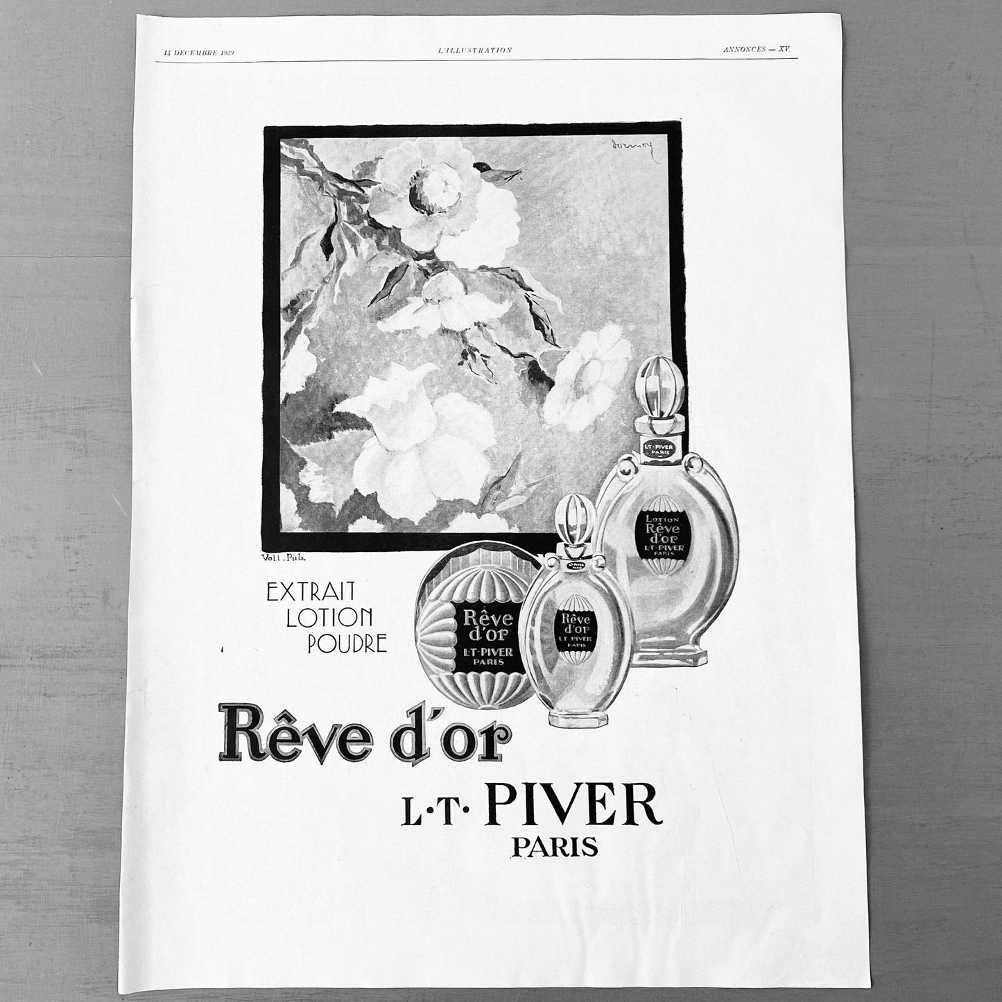 Vintage French Perfume Ad Print: Art Deco Paris Poster