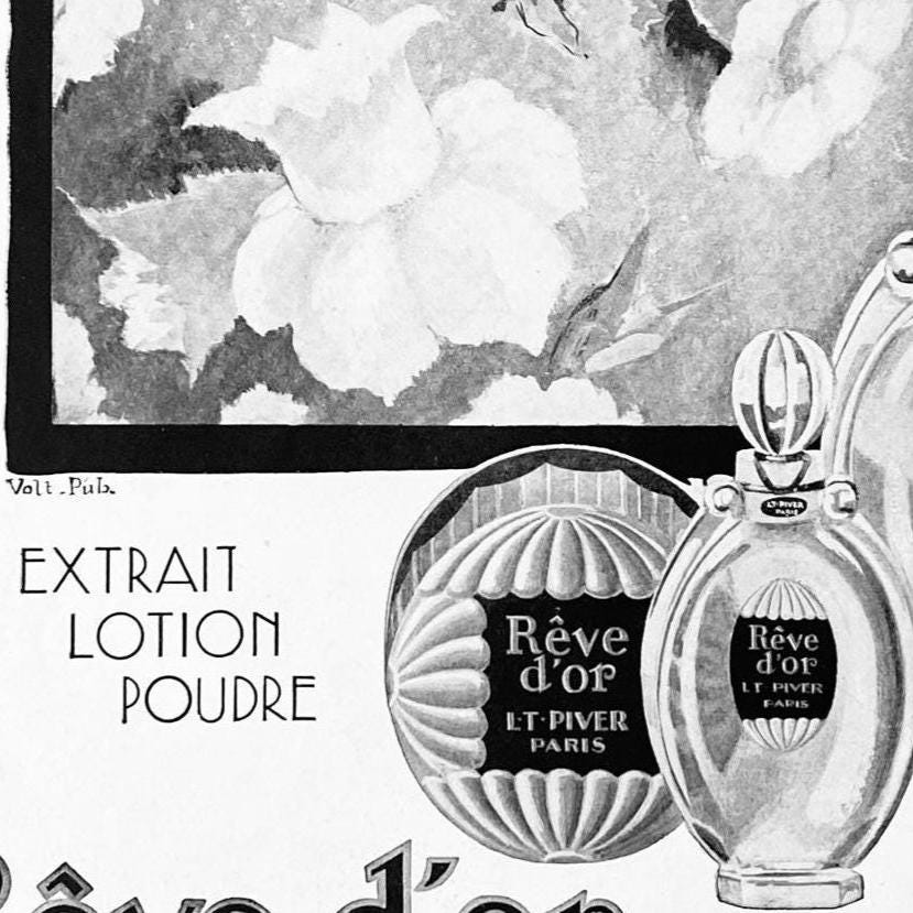 Vintage French Perfume Ad Print: Art Deco Paris Poster