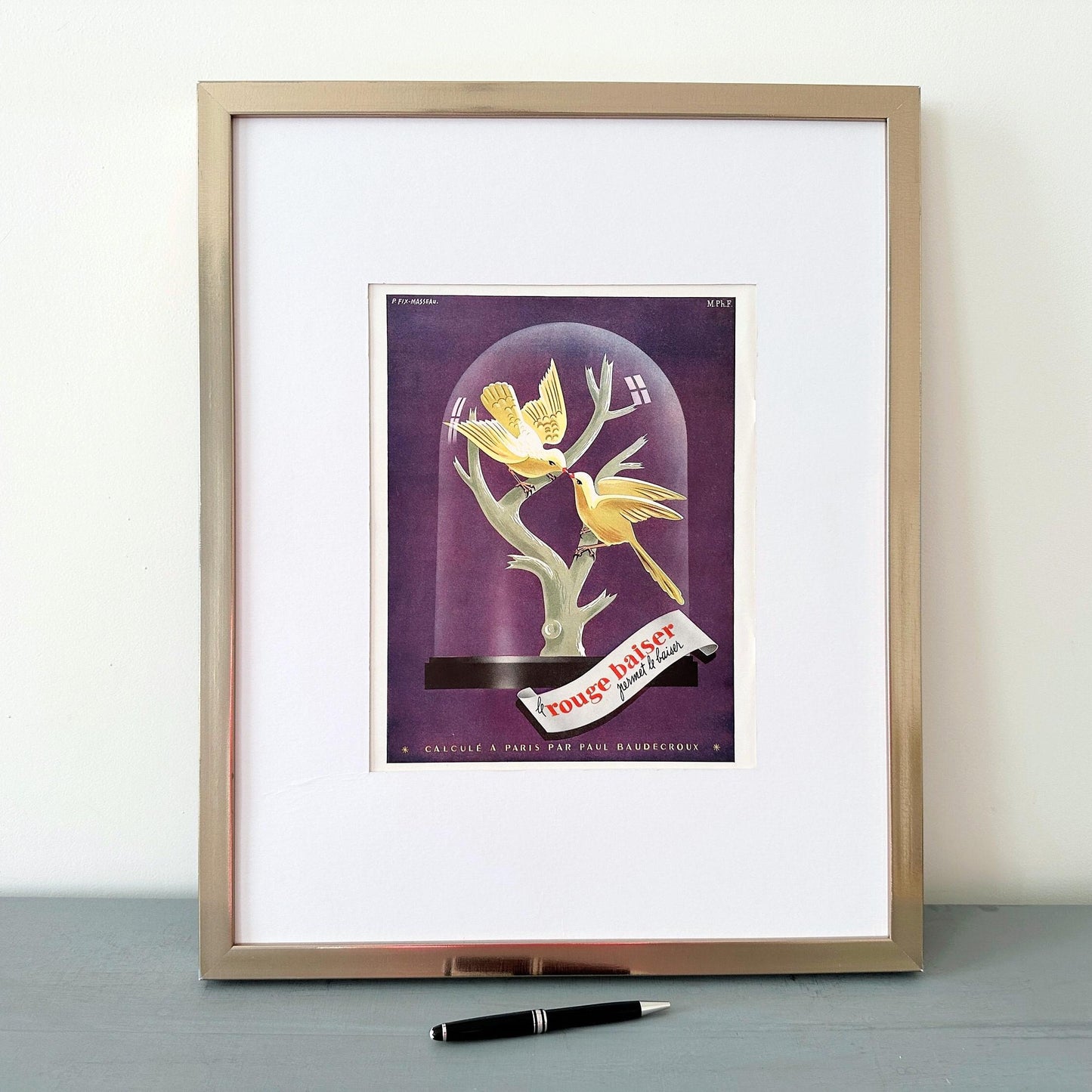 1950s French Vogue Ad Poster: Pierre Fix-Masseau Beauty Print