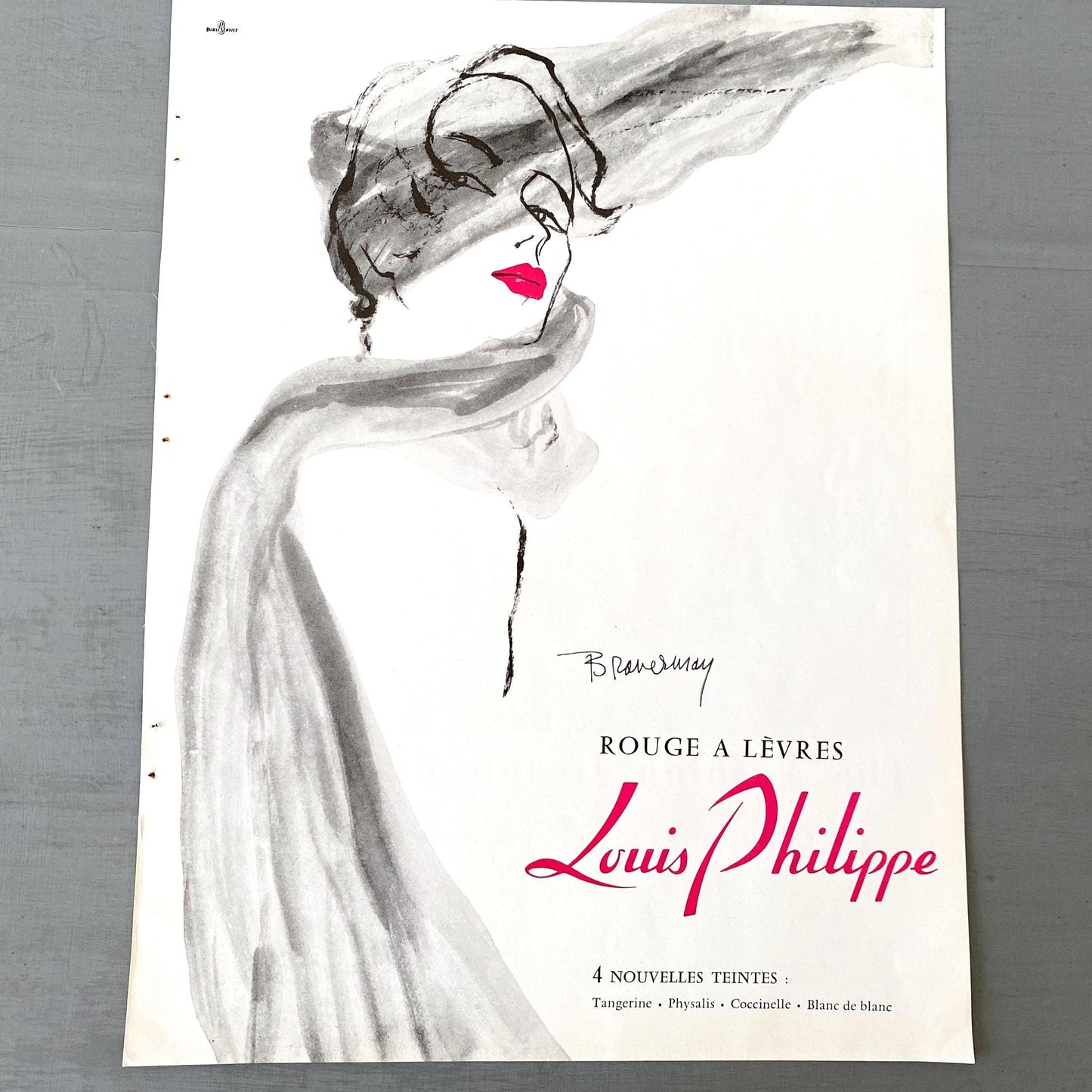 Vintage French Vogue Lipstick Ad Print - 1950s Beauty Poster