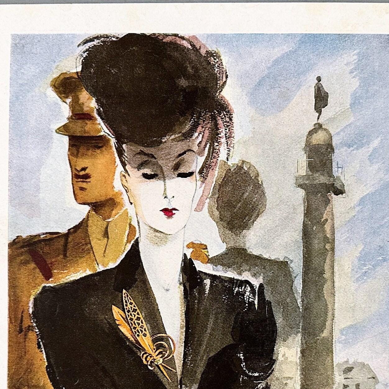 Original 1940s Boucheron Jewellery Ad Wall Art Print - Authentic Mid Century Lux Brand Poster