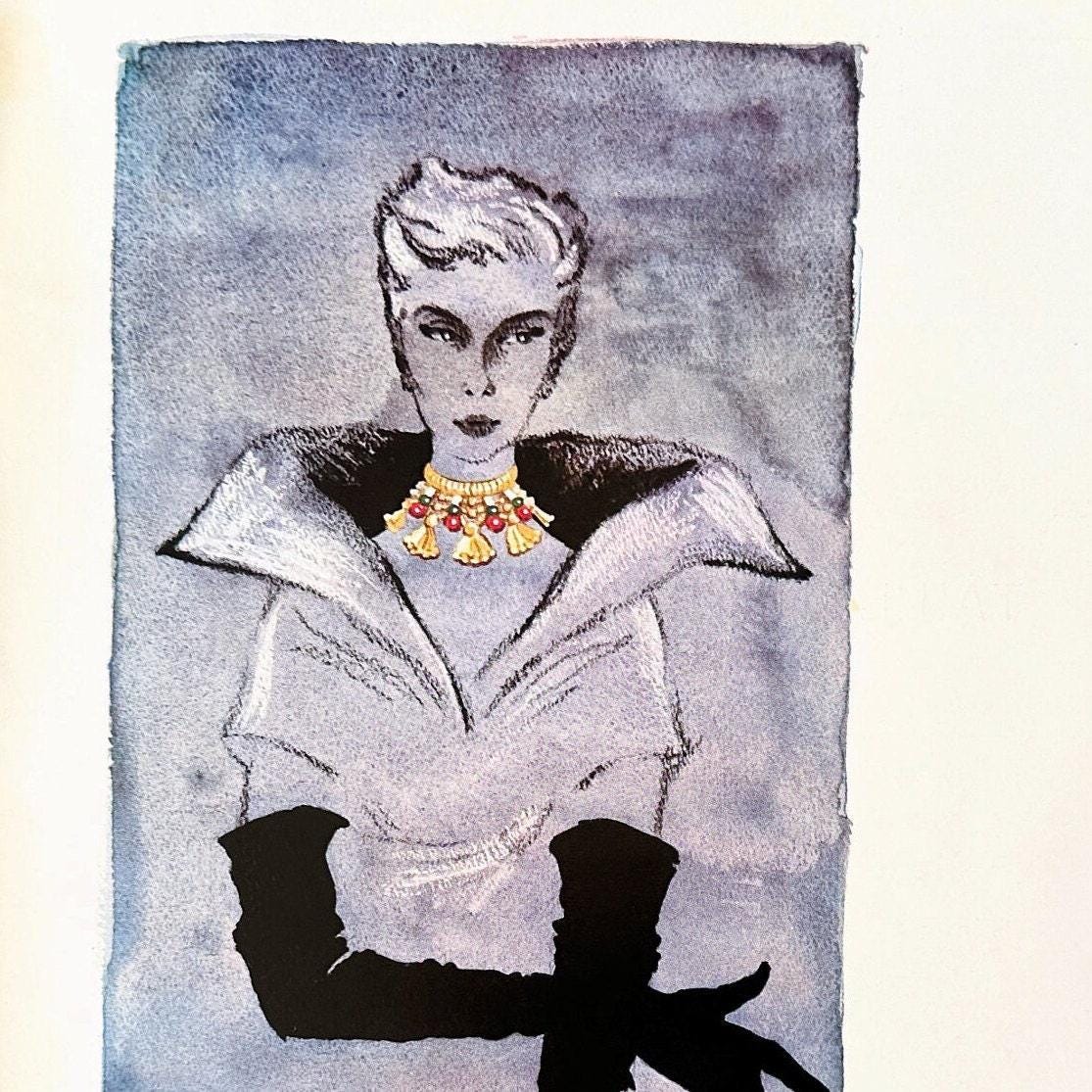 Original 1950s Vintage Boucheron Jewellery Advertisement Print from Authentic French Magazine