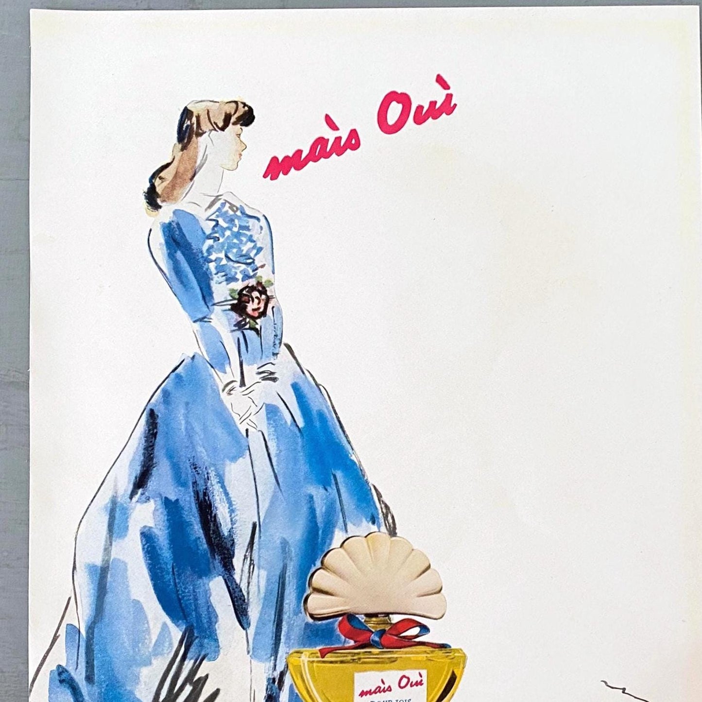 Original 1940s Vintage French Bourjois Perfume Advertisement Print