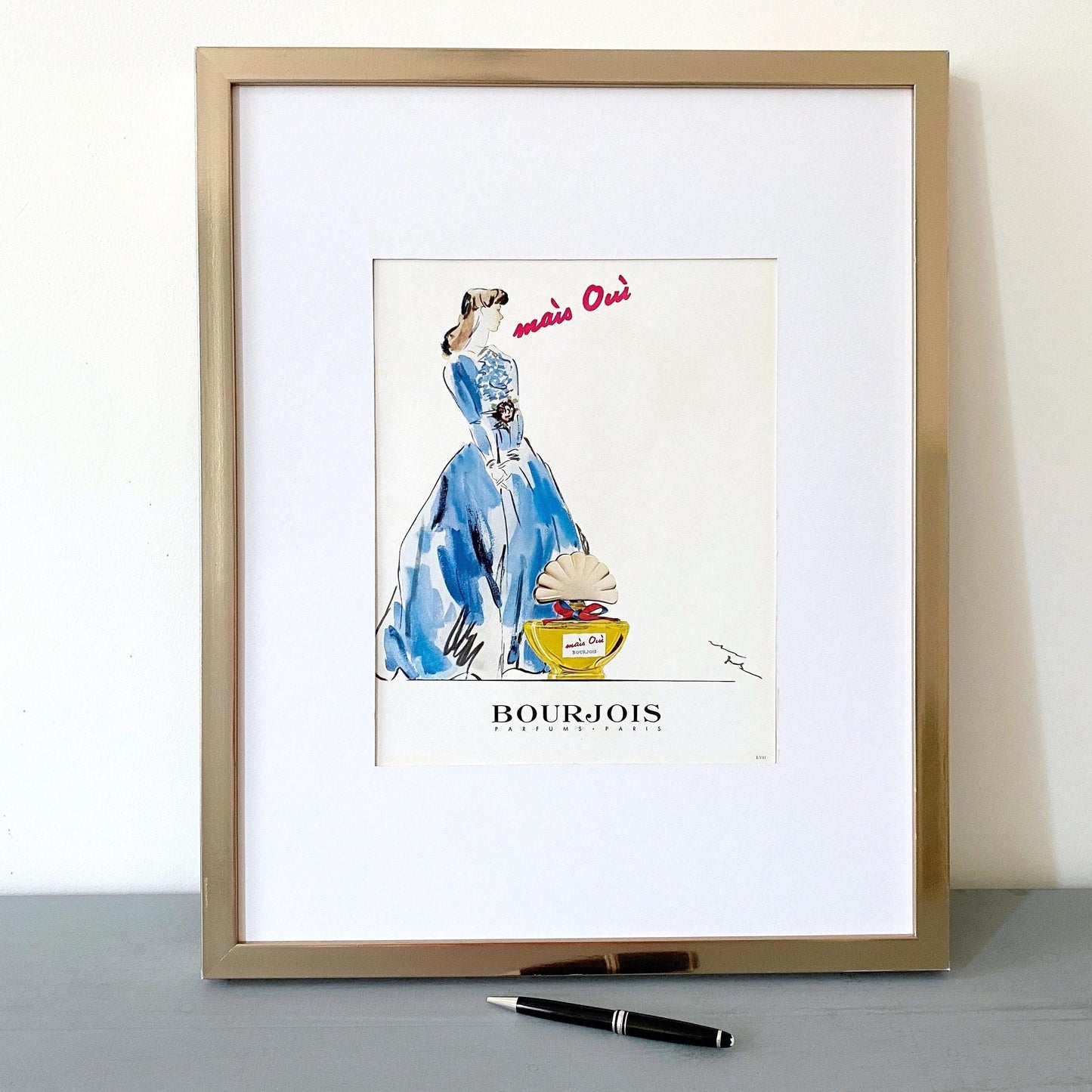 Original 1940s Vintage French Bourjois Perfume Advertisement Print