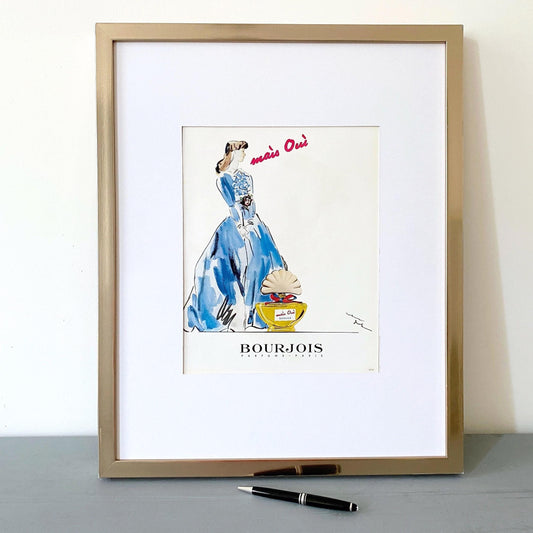 Original 1940s Vintage French Bourjois Perfume Advertisement Print