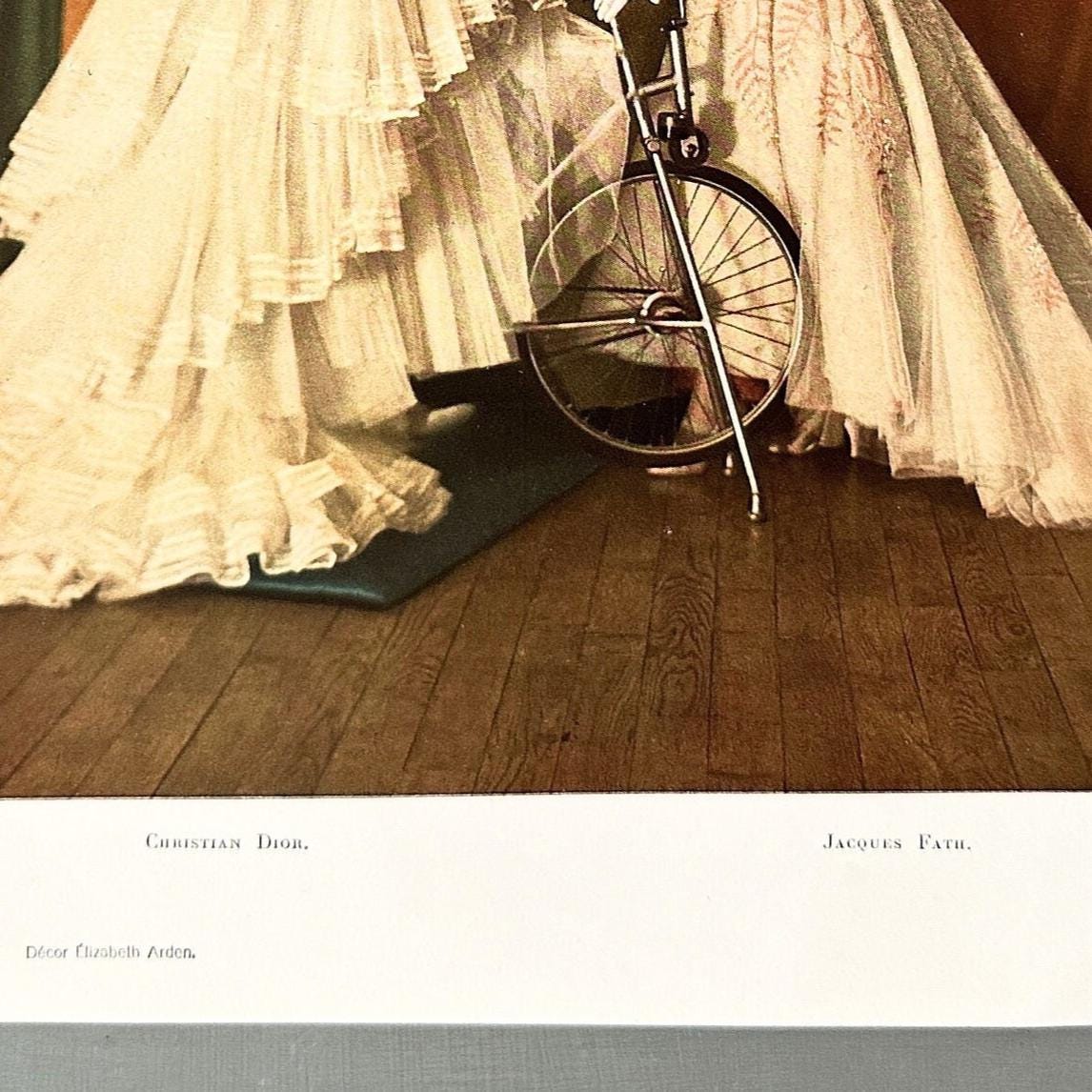 Original 1950s Dior Fashion Photo Print - Vintage Page from French Magazine