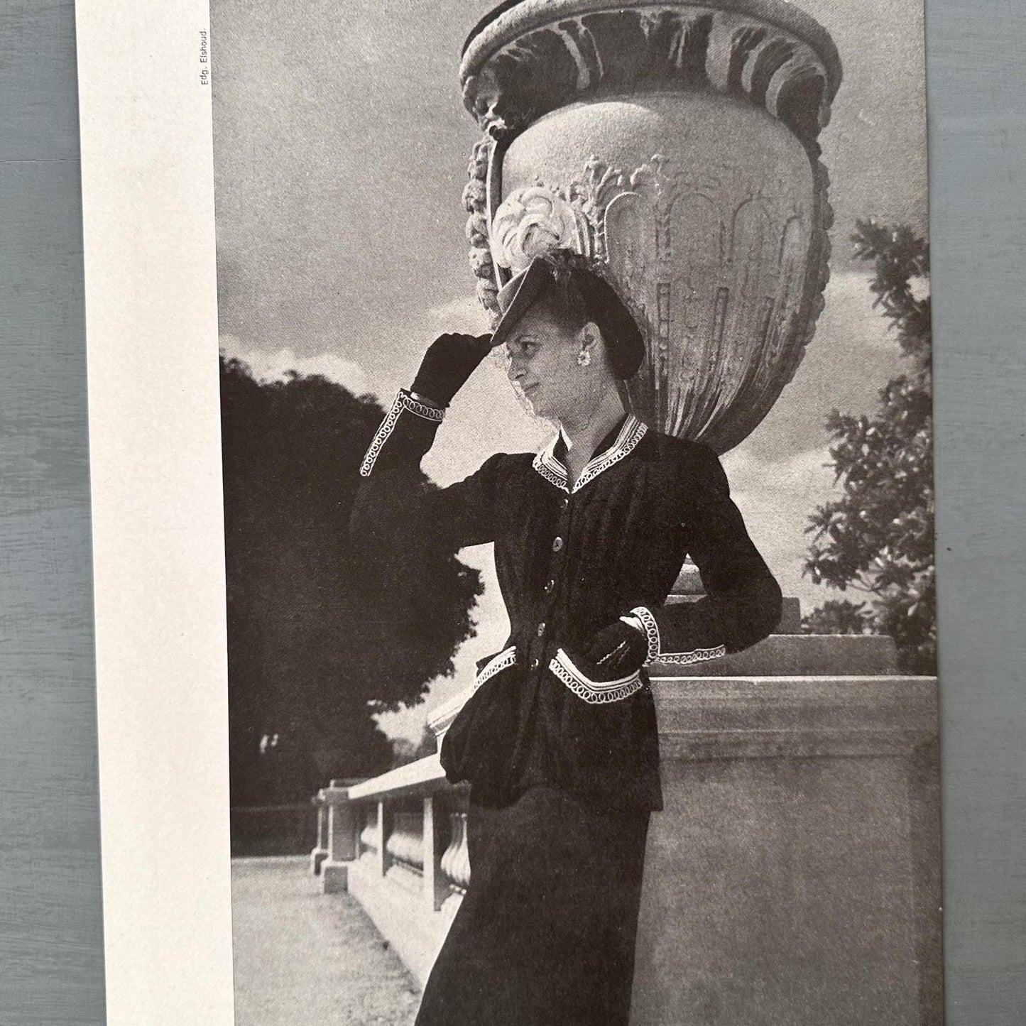 Authentic 1940s Vintage Hermes Fashion Advertisement Print from Original French Magazine