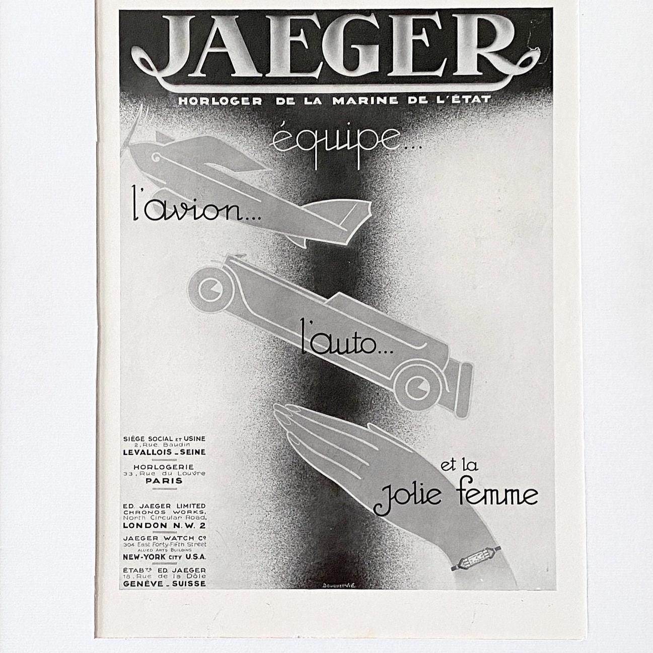 Authentic 1930s Vintage Jaeger Lecoultre Advertisement Print - Original French Magazine Page
