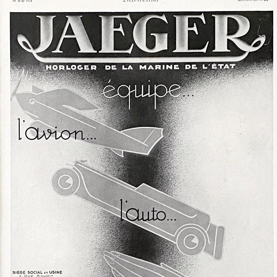 Authentic 1930s Vintage Jaeger Lecoultre Advertisement Print - Original French Magazine Page