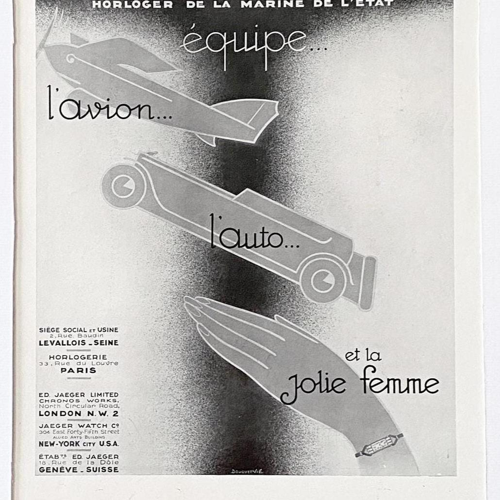 Authentic 1930s Vintage Jaeger Lecoultre Advertisement Print - Original French Magazine Page