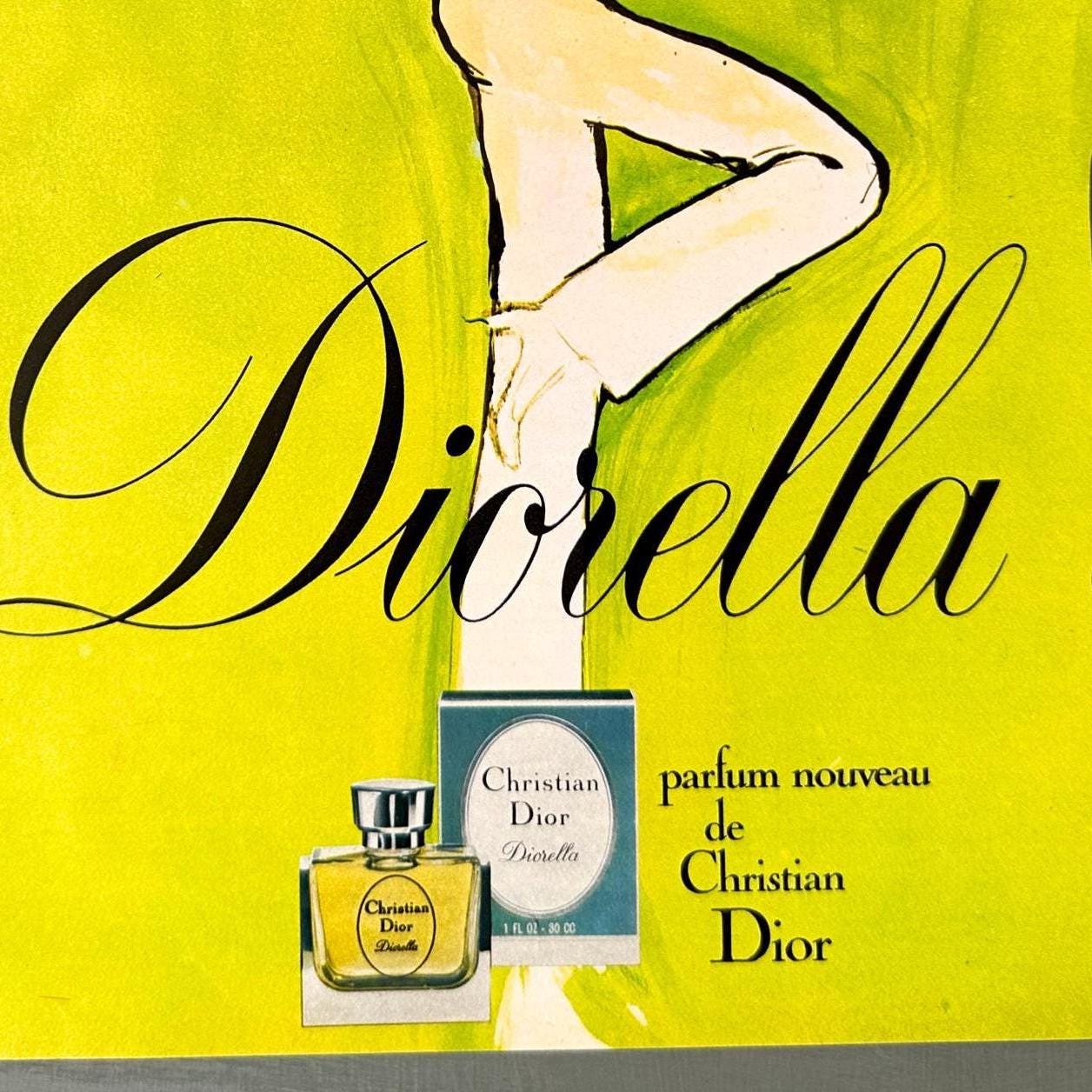 Authentic 1970s French Vintage Dior Perfume Advertisement Print by Rene Gruau