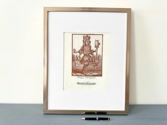 Original 1940s Vintage Jaeger High Horology Ad Print, Retro Swiss Watch & Clock Brand Wall Art Poster