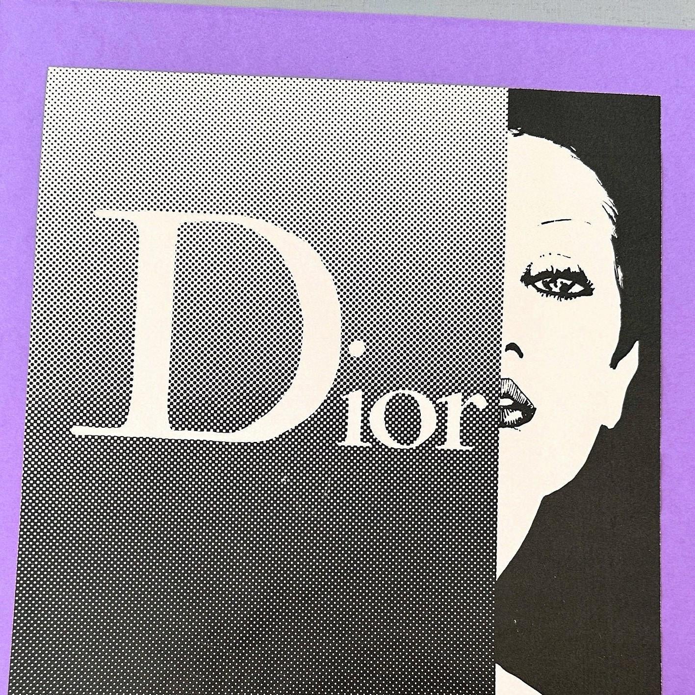 Authentic 1970s Vintage Dior Ad Print by Rene Gruau - Page of French Haute Couture Magazine