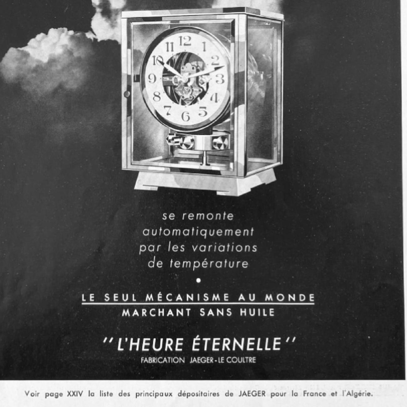 Authentic 1930s Vintage Luxury High Horology Jaeger Swiss Clock Advertisement Print
