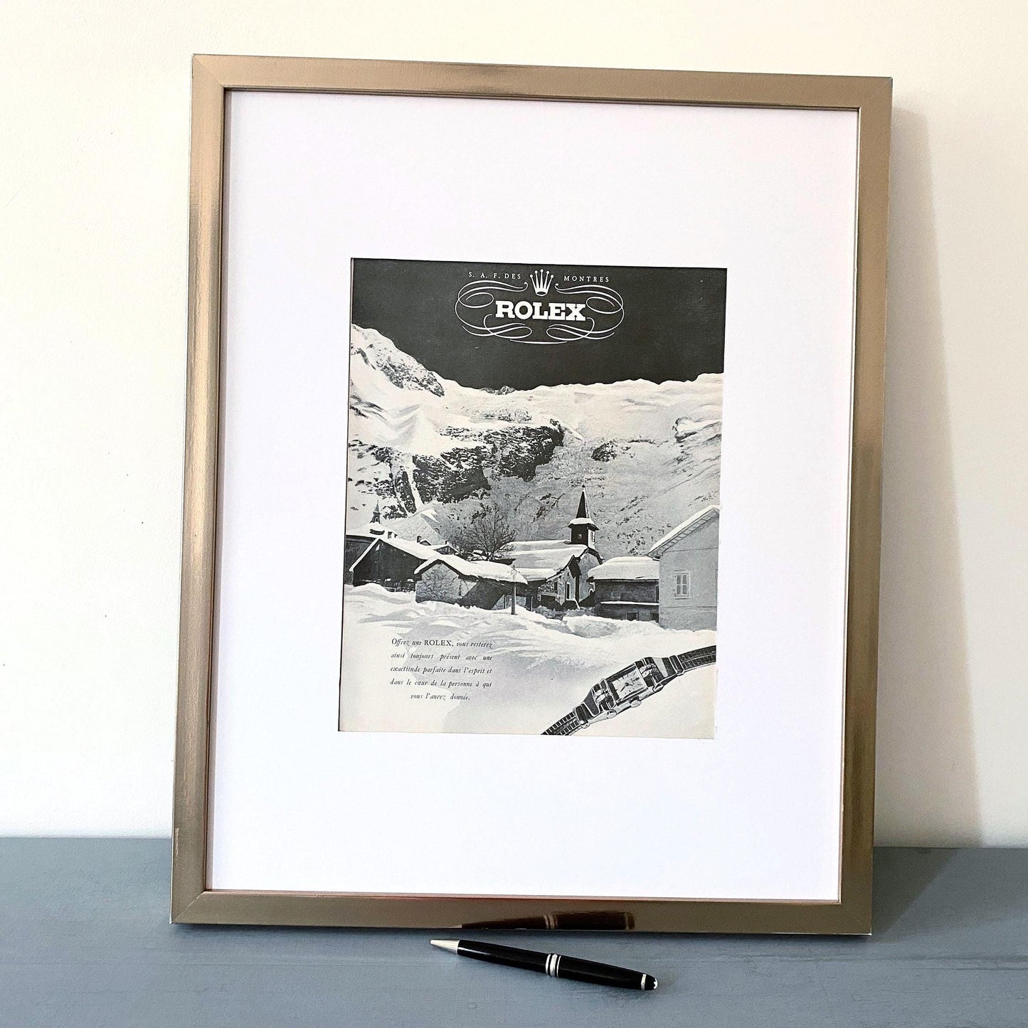 Authentic 1950s French Vintage Rolex Ad Poster - Original French Magazine Page