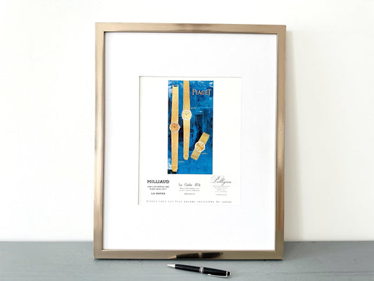 Original 1960s Vintage Piaget Watch Ad Poster: Rare French Luxury Brand Print