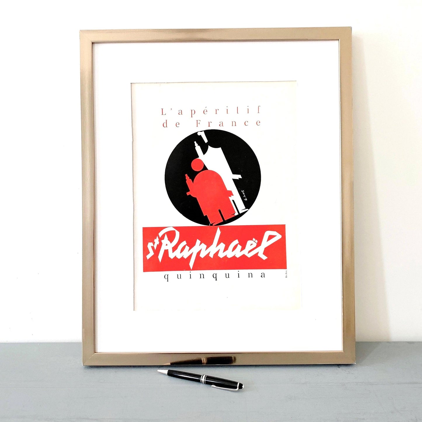 Original 1950s Vintage St Raphael Aperitif Advertisement Wall Art Print from Authentic Magazine