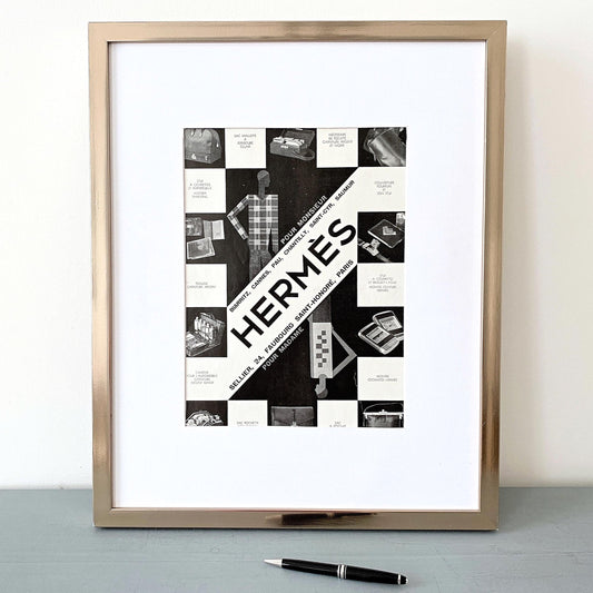 Rare Authentic 1930s Vintage Hermes Advertisement Print from Original French Magazine