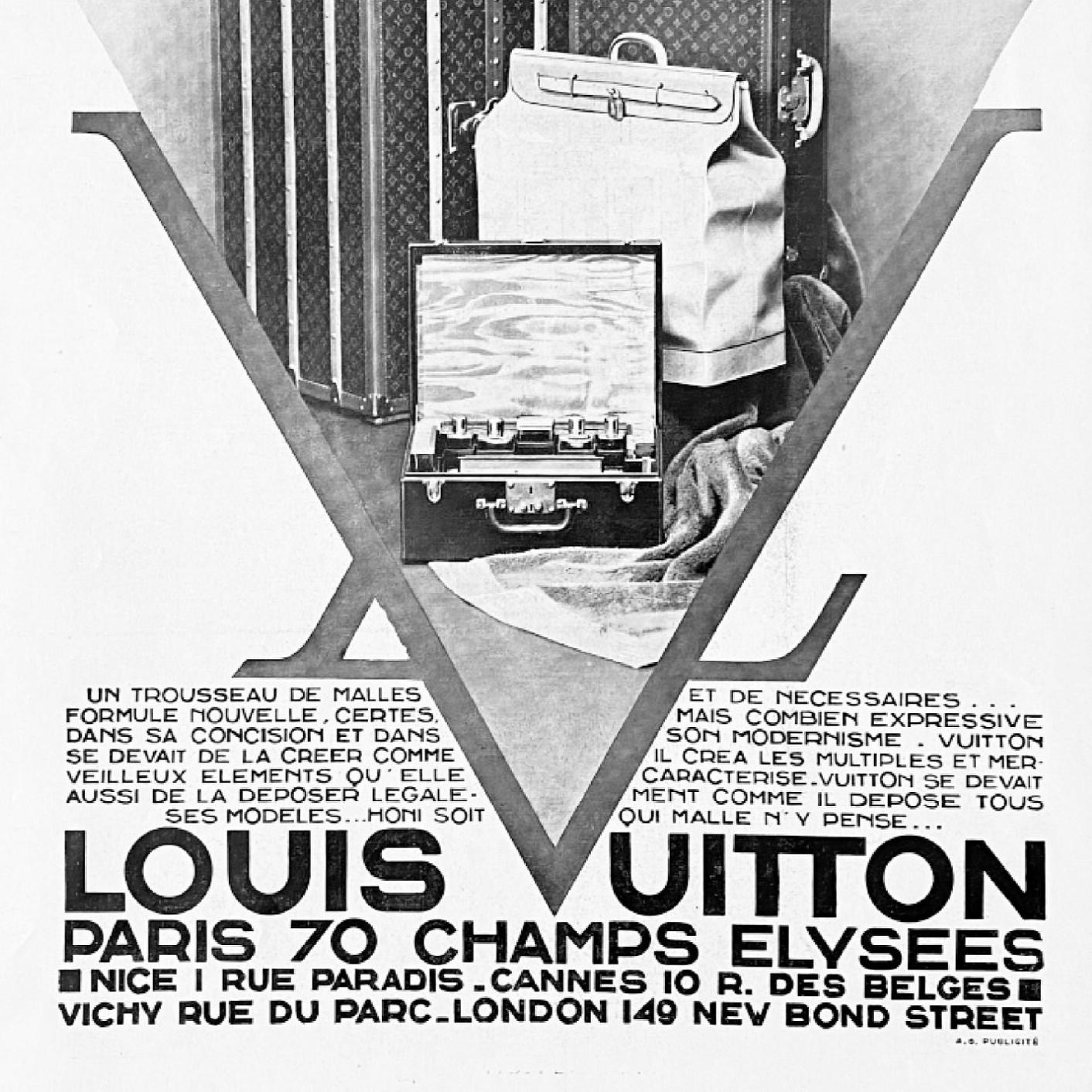 Authentic 1930s Louis Vuitton Advertisement Poster: Original Vintage French Magazine Art