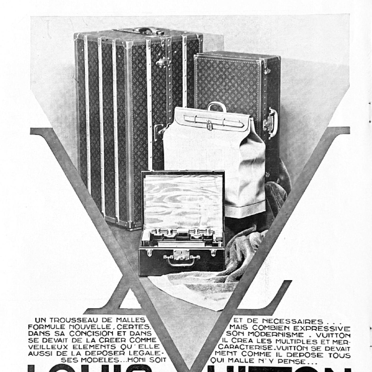 Authentic 1930s Louis Vuitton Advertisement Poster: Original Vintage French Magazine Art