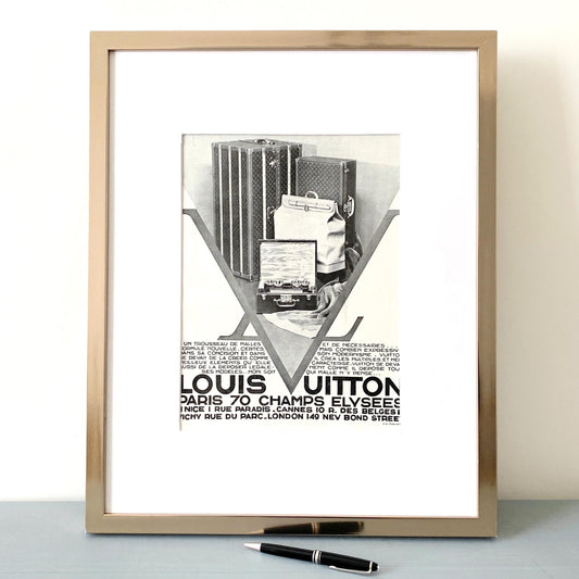 Authentic 1930s Louis Vuitton Advertisement Poster: Original Vintage French Magazine Art