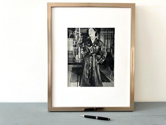 Original 1950s French Vintage Hermes Ad Poster, Mid Century Glamour Fashion Wall Art Print