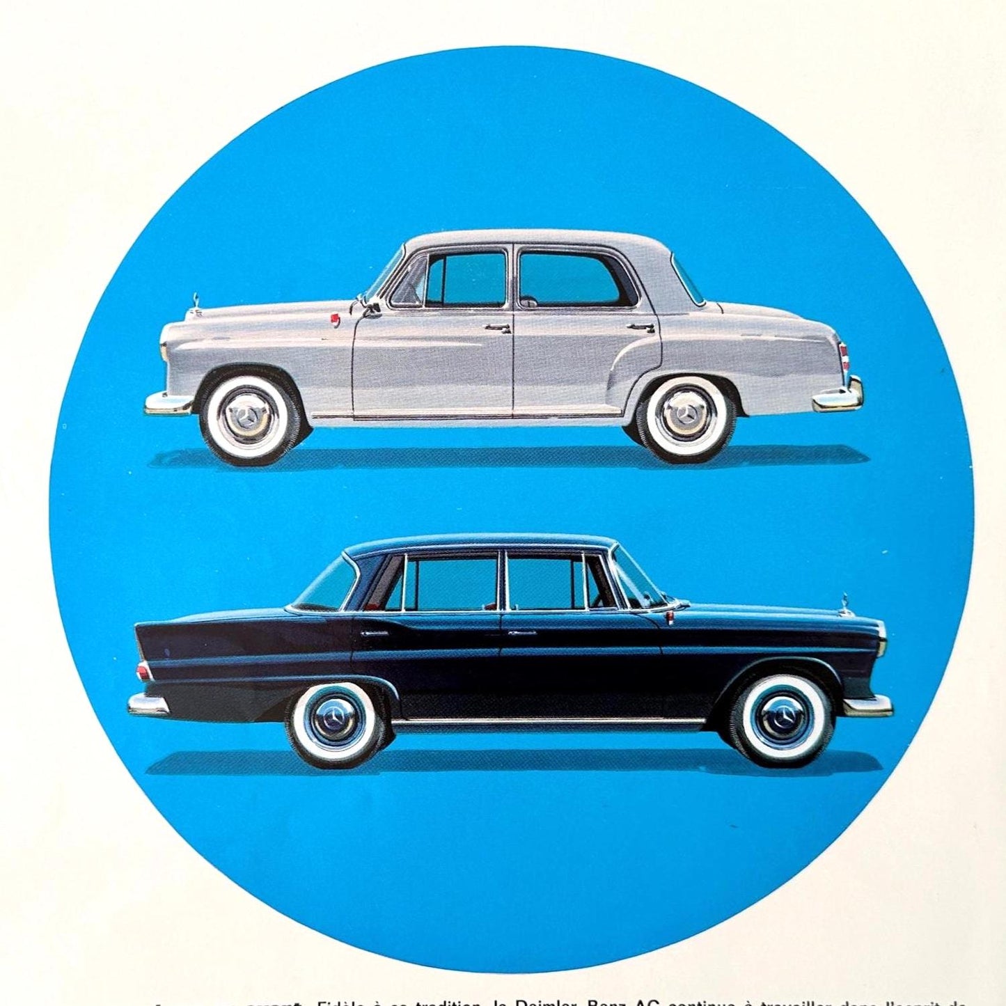 Rare Authentic Vintage Mercedes Benz 190 D Automobile Ad Wall Art - Garage Mid Century Classic Supecar Poster
