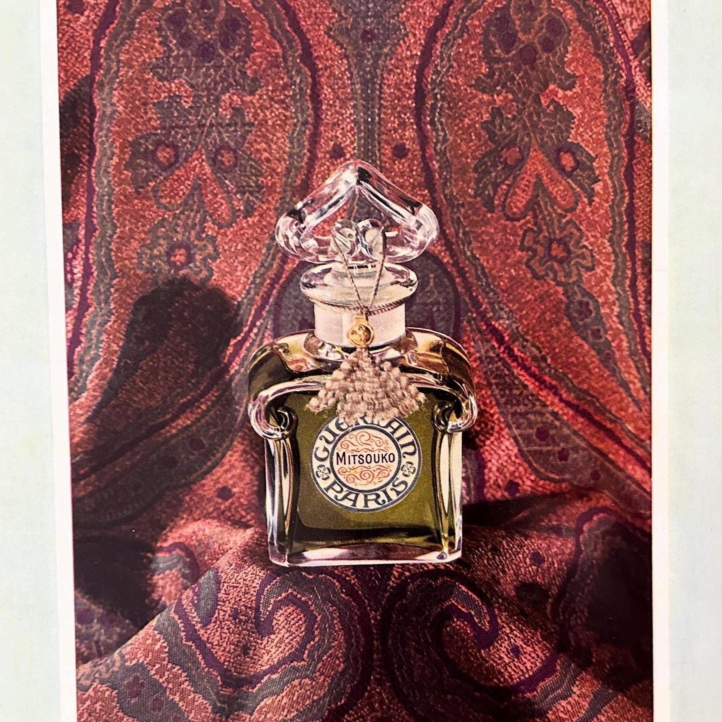 Authentic Vintage Guerlain Perfume Ad Print - Original Page from French Magazine