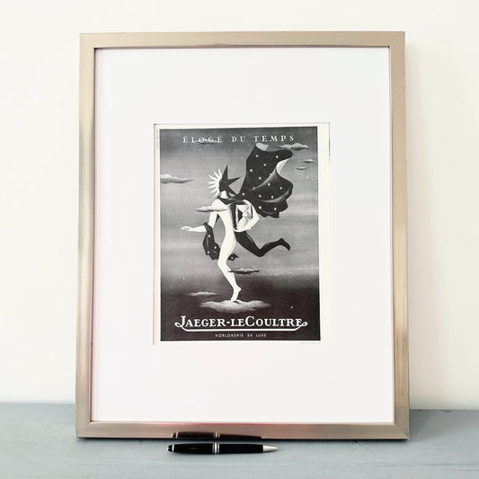 1950s Jaeger Lecoultre Ad Print: Rare Vintage Poster, Mid-Century Modern Wall Art