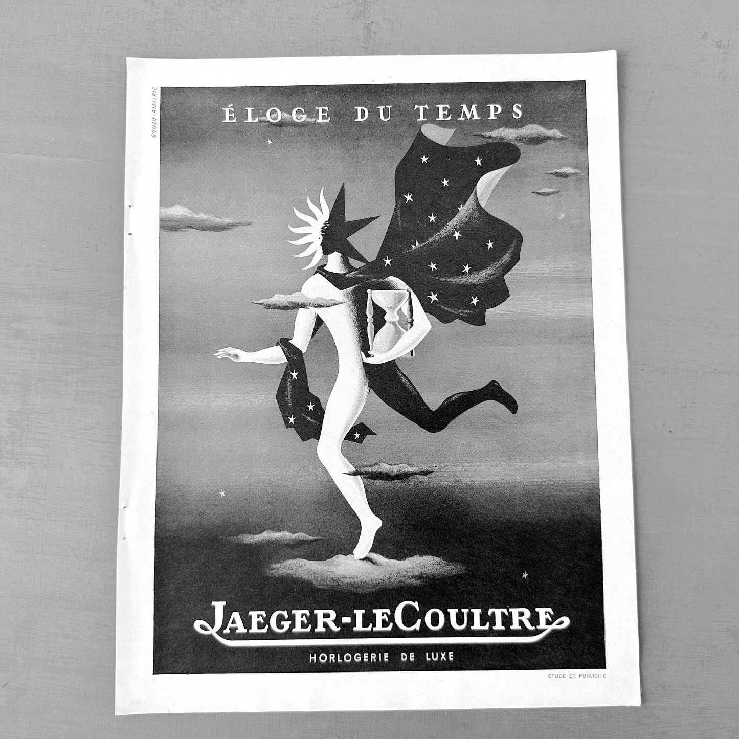 1950s Jaeger Lecoultre Ad Print: Rare Vintage Poster, Mid-Century Modern Wall Art