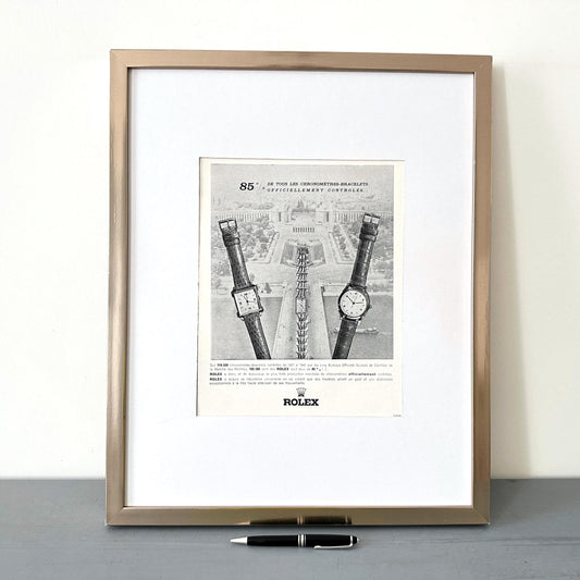 Rare Authentic 1950s Vintage Rolex Watch Models Ad Poster - Luxury Horology Print, Paris Wall Decor