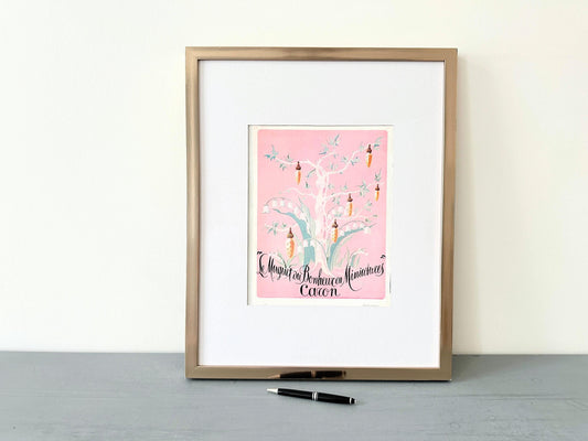 Authentic 1950s Vintage Caron Perfume Advertisement Print: Rare French Mid-Century Glam Decor
