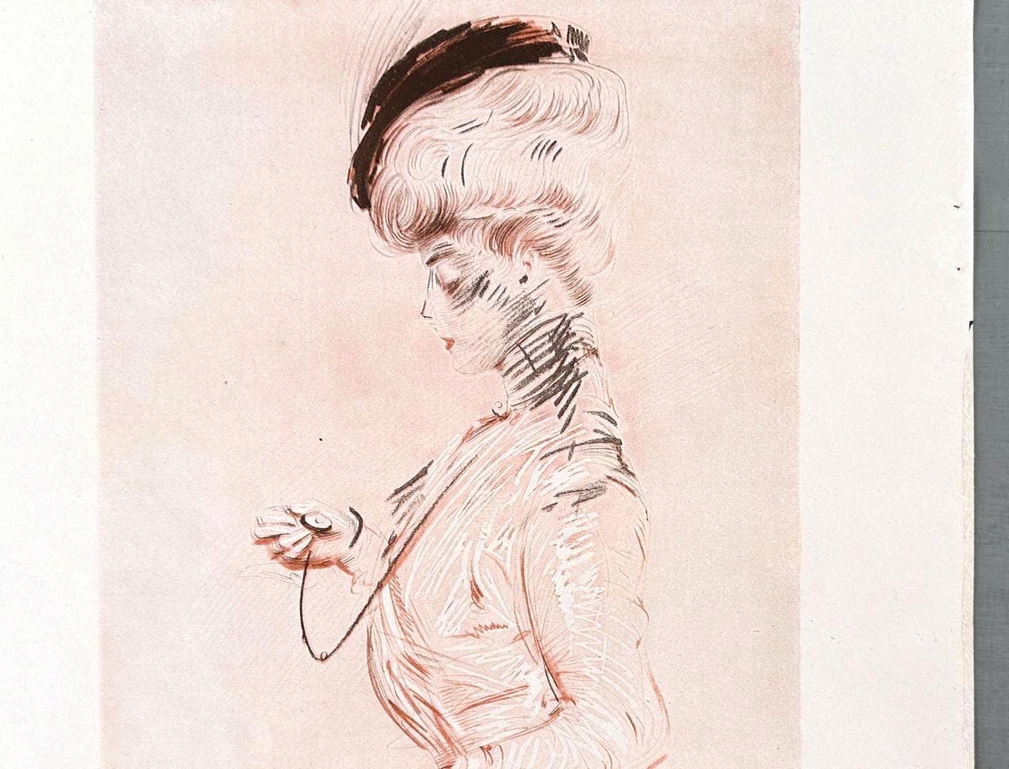 Authentic 1950s Vintage Omega Watch Ad Poster, Art Nouveau — Belle Epoque Wall Art Print