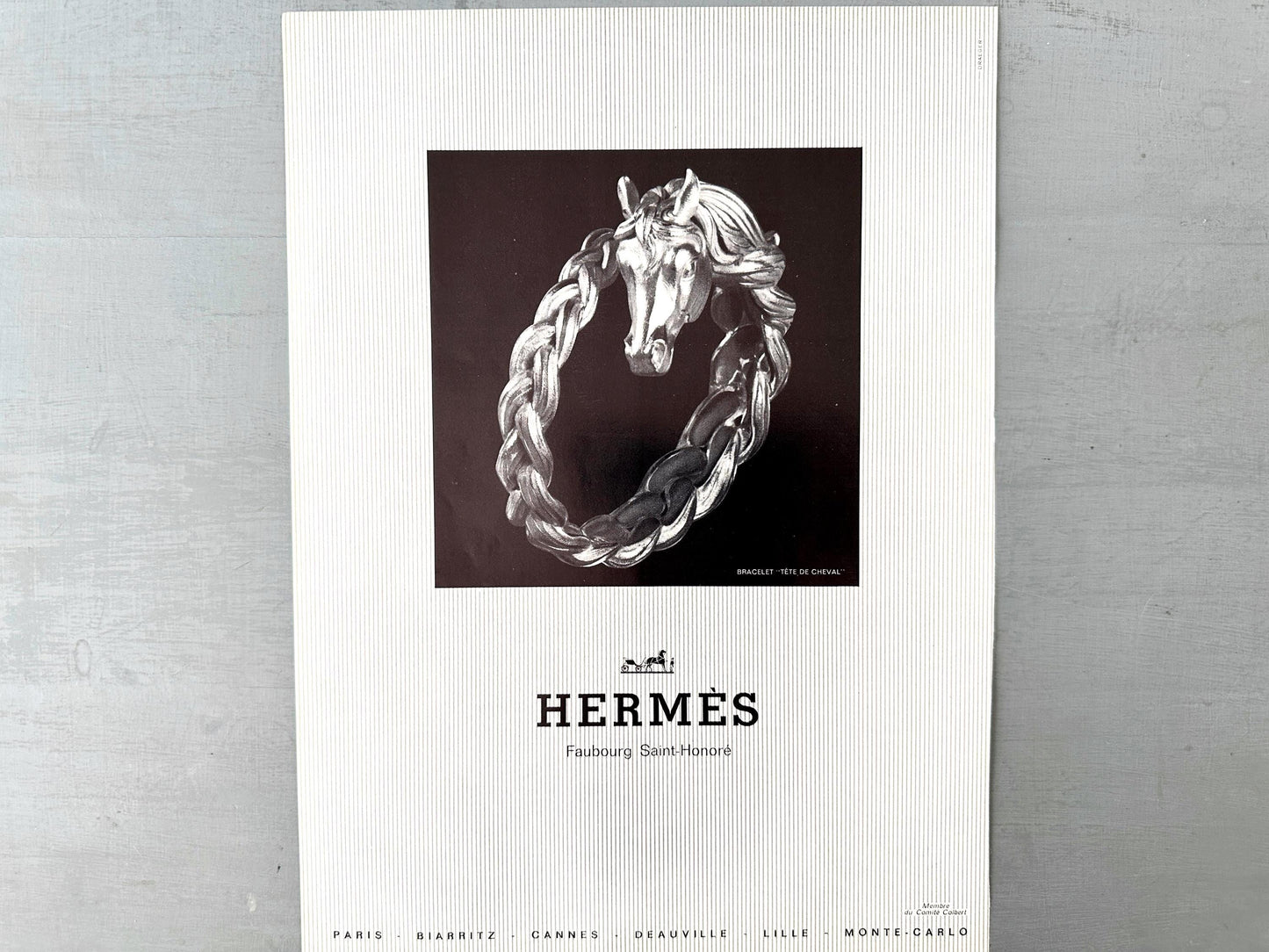 Authentic 1960s Vintage Hermes Ad Print, Original Paris Fashion Wall Poster