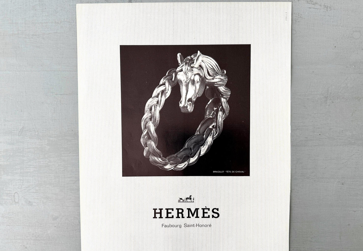 Authentic 1960s Vintage Hermes Ad Print, Original Paris Fashion Wall Poster