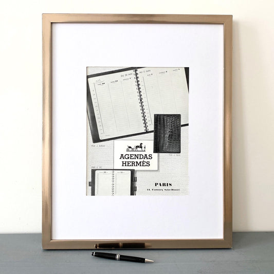 Authentic French Vintage Hermes Organiser Advertisement Wall Art,  Minimalist Office or Glamour Room Wall Decor, Designer Gift For Boss