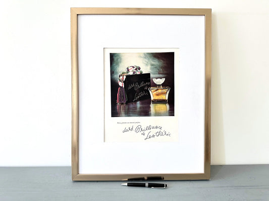 Authentic 1950s French Vintage Perfume Bottle Ad Print, Mid Century Paris Wall Art