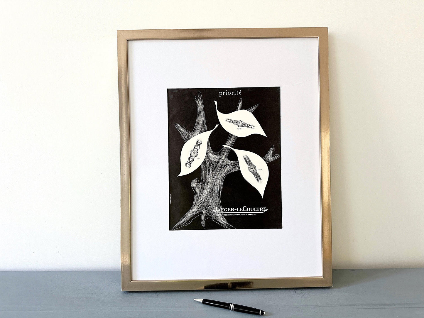 Authentic 1950s Vintage Jaeger Lecoultre Ad Poster: Swiss Watch Print, Horology Wall Art