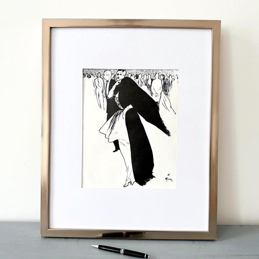 Authentic 1950s Rene Gruau Jacques Fath Fashion Poster: Original Vintage Paris Glam Room Wall Art