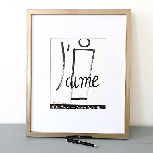 Authentic 1950s Vintage French Perfume Ad Poster: Vogue Minimalist Print, Dora Maar Signed